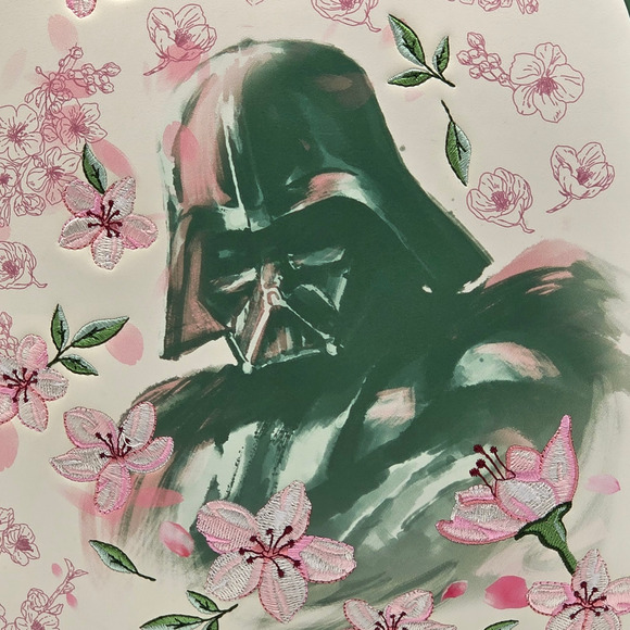Star Wars Darth Vader Cherry Blossom Floral Green Pink Mini Backpack Bag New - Picture 8 of 8
